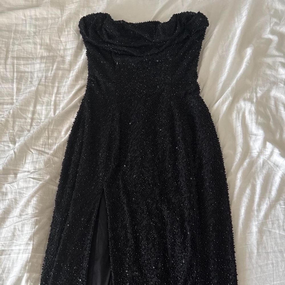 Oh Polly La Rochette embellished black maxi dress - Picture 3 of 5
